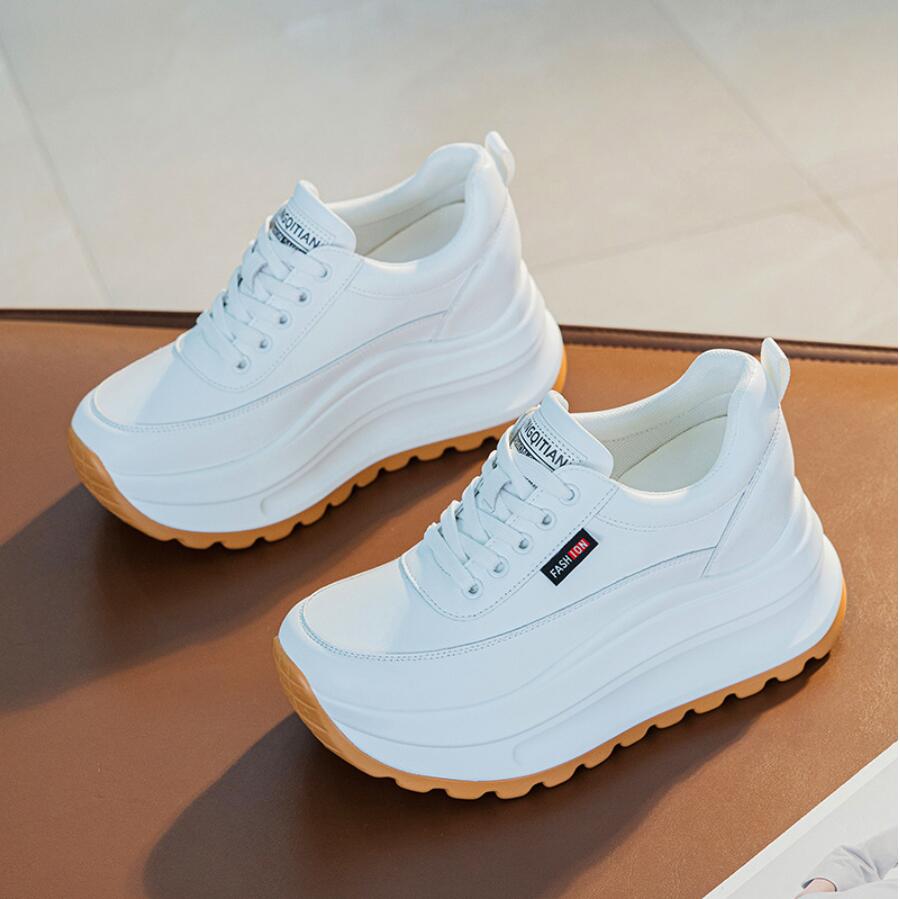 Guipure Lace Panel - Genuine Leather Casual Shoes Women Flat