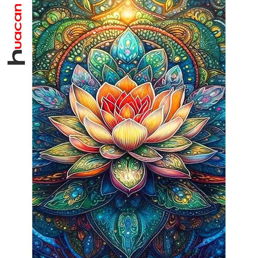 Embroidery Embellishments - DIY Diamond Painting Lotus Diamond Embroidery