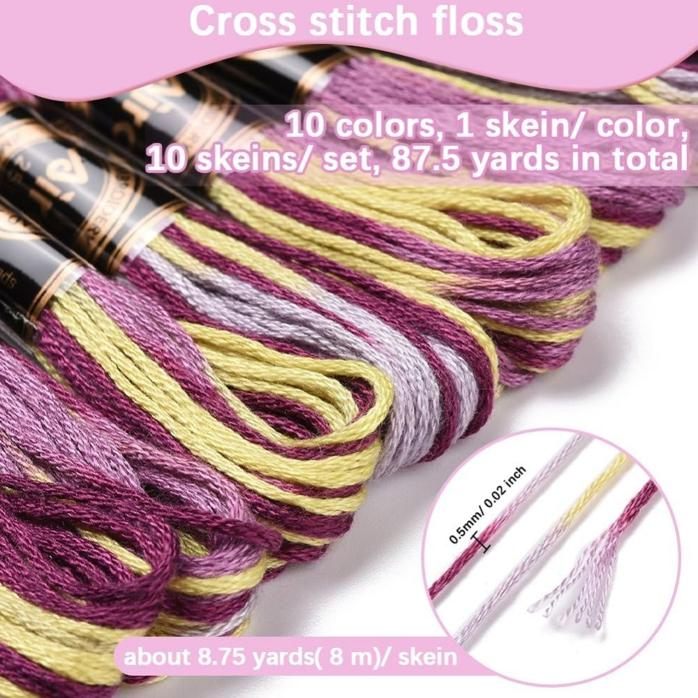 6 Strands Purple Variegated Em - đánh giá và giá Embroidery Embellishments