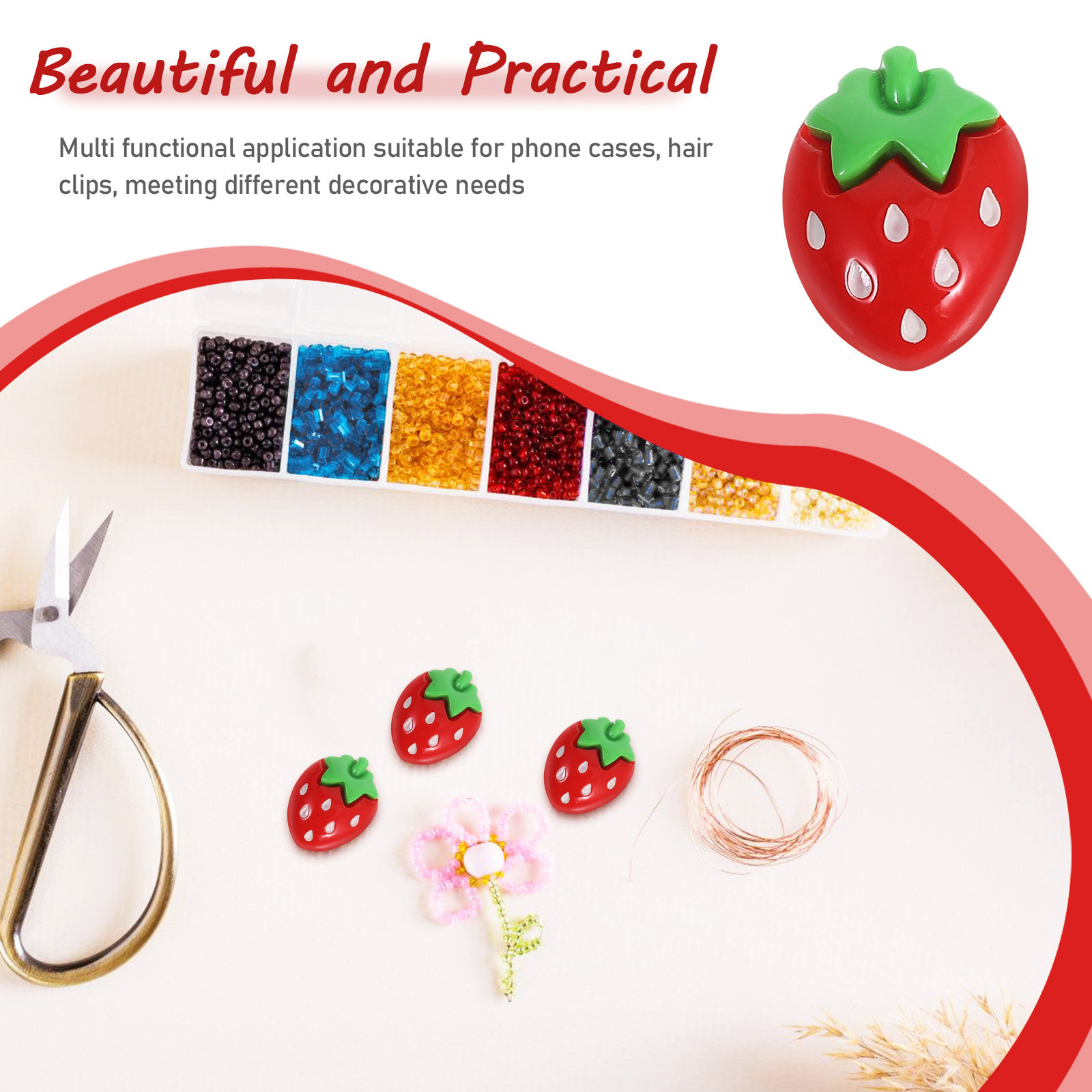 50Pcs Miniature Strawberry Res - đánh giá và giá Craft Embellishments