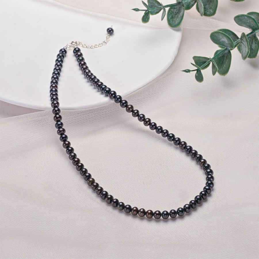 Hengsheng 5-6.5mm Near Round B - đánh giá và giá Pearl Trim Chain