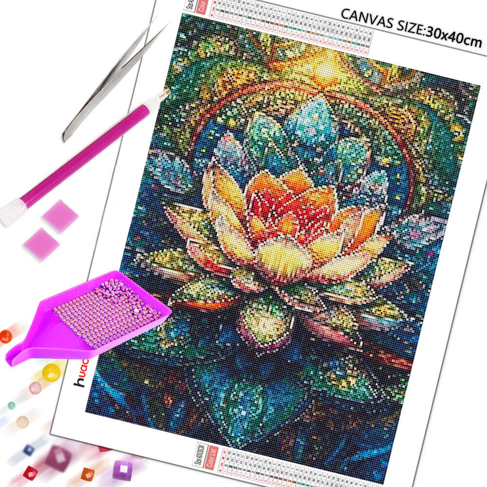 DIY Diamond Painting Lotus Dia - đánh giá và giá Embroidery Embellishments