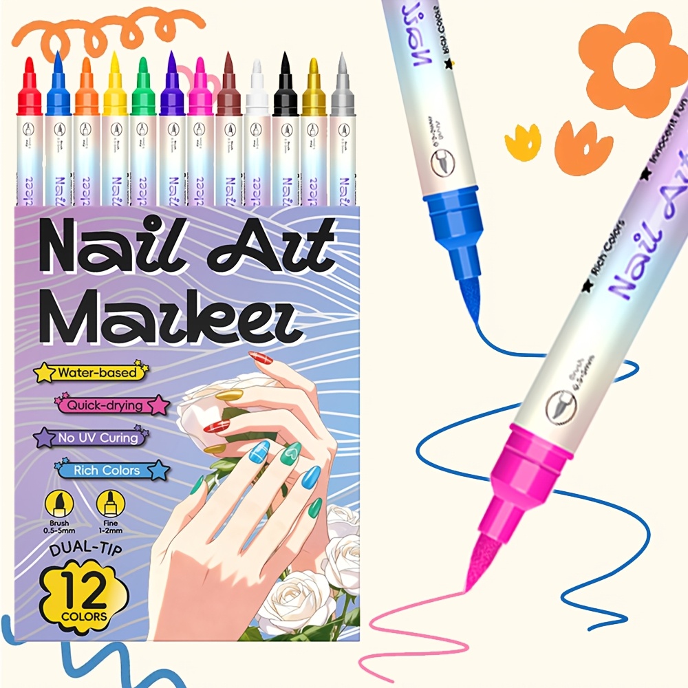 12 Colors Nail Art Pen Set 24  - đánh giá và giá Copic Marker Sketch