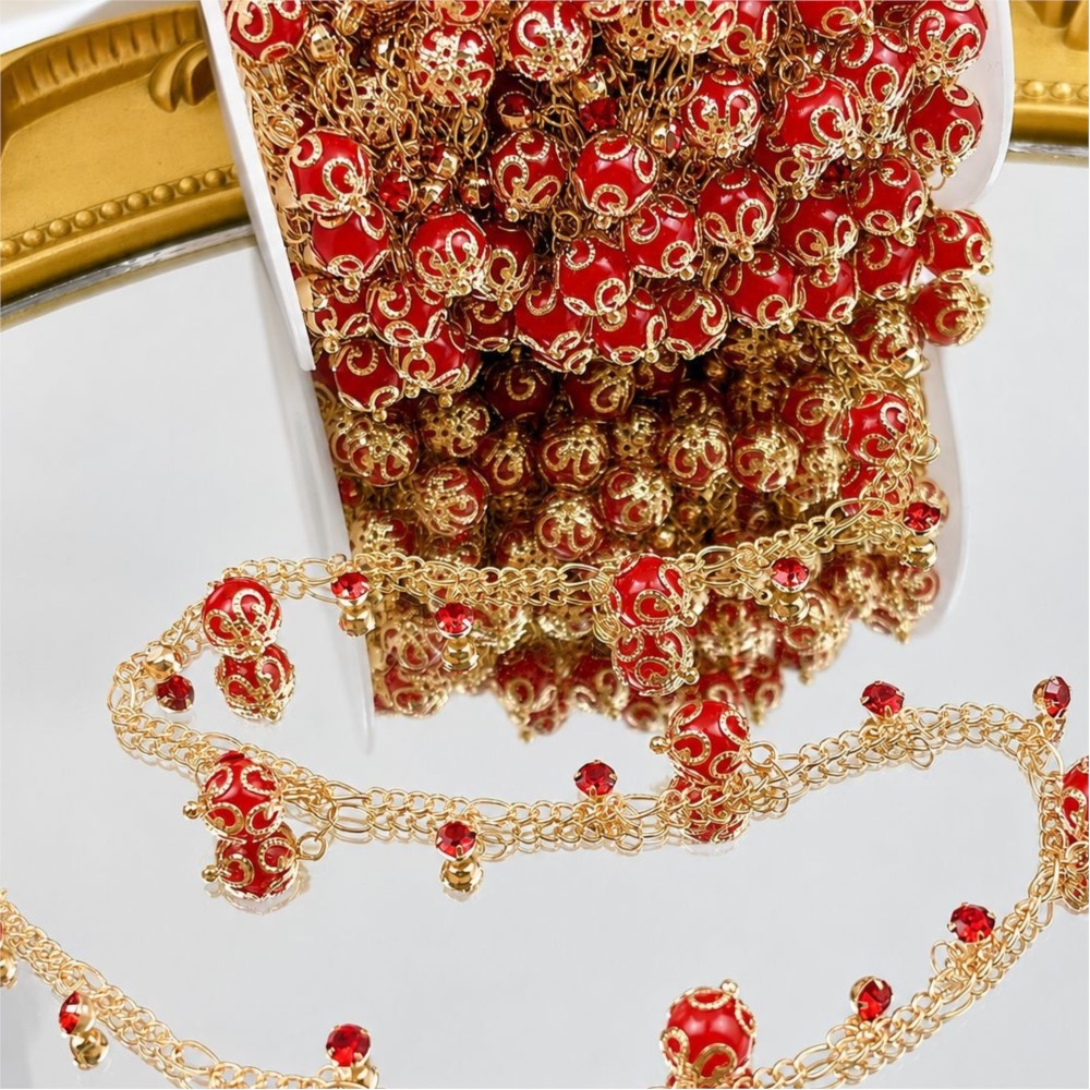 0.5Meter/1Meter Glass Bead Rhi - đánh giá và giá Pearl Trim Chain