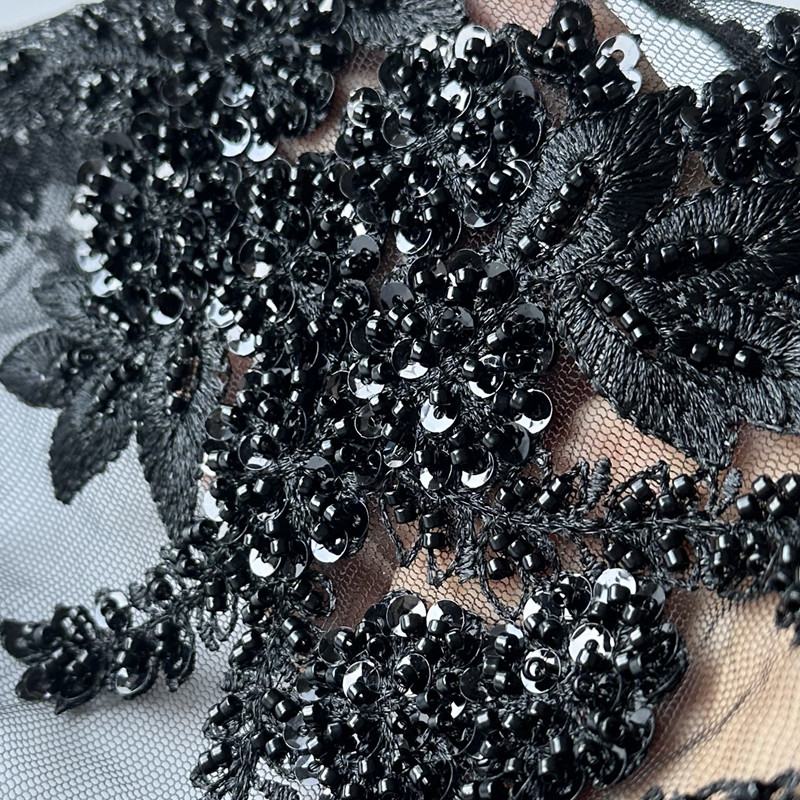 1Ps Black Sequin Lace Patch Me - đánh giá và giá Guipure Lace Panel